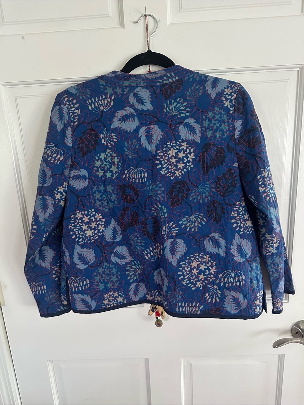 Gudrun Sjoden Blue Floral Quilted Jacket Small Chest 38 L 22 W40 like new - Picture 4 of 9